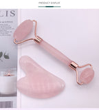 ianna pink quartz natural jade guasha board and jade roller