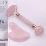 ianna pink quartz natural jade guasha board and jade roller