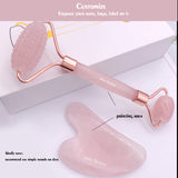 ianna pink quartz natural jade guasha board and jade roller