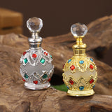 ianna luxury arabic style metal essential oils perfume glass bottle with dropper 15ml