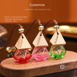 ianna triangle wood car perfume bottle colorful fragrance glass bottle 8ml 10pcs